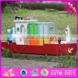 2016 New Design Funny Children Wooden Toy Container Ship W04F006 thumbnail-4