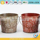 Garden Pot Iron and Zinc Powder Coated Metal Bucket for Flowers Bucket Metal Plants thumbnail-3