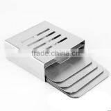 Stainless Steel Coaster 10cm Round Placemats Heat Insulation Coffee Pads Cup Mats With a Holder thumbnail-3