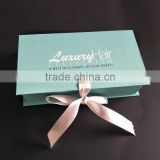 blue flat foldable hair extension paper gift packaging box