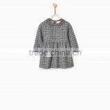 Latest Children Winter Plush Check Dress With Peter Pan Collar Design Children Girls Kids Clothes Garment 2016 HSD5797 thumbnail-2