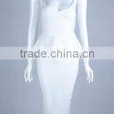 4 Colors Wholesale Knee Length Spaghetti Strap 2 Piece Women's High Waist HL Bodycon Bandage Dress Cocktail Party Dress thumbnail-5