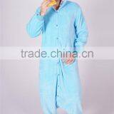 China hot sale fleece hoodie blue plain custom adult onesie