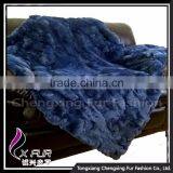CX-D-66E 2017 Newest Custom Genuine Rex Rabbit Fur Patchwork Fur Blanket thumbnail-2