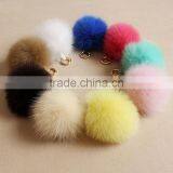 CX-R-32 Fashion Genuine Fox Fur Ball Key Chain thumbnail-2