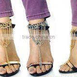 Handmade Sead Beads Anklet New Design Bead Foot Anklet Black Flower Beads Anklet With Toe Ring thumbnail-6