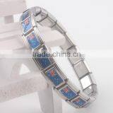 Turkey Flag Charms Bangle Elastic Stainless Steel Charms Bracelets Diy Turkey Country Flag Bracelet Stretch thumbnail-3