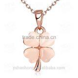 Rose Gold Opal Clover Pendant Necklace thumbnail-2