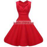 Walson Women Retro Popular Party Dresses Lady Tube Short V-neck Mini Casual Clothing Pinup Hip Hop Vintage Dress thumbnail-1