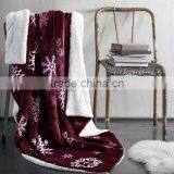 100% Polyester Bed Sheet Set Comfy Crochet Knit Christmas Print Throw Plush Fleece Blanket Korean Blanket for Home Textile thumbnail-6