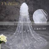 Wholesale New Design 2 Layers Bead Edged Wedding Accessories Bridal Veil thumbnail-3