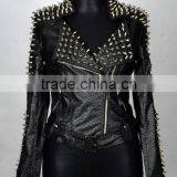 2017 New Style Women Rock PU Leather Coat thumbnail-5