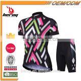 BEROY Geometrical Short Sleeve Garment Cycling Sets for Ladies,specialized Indoor Cycling Bike Clothes thumbnail-1