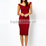 Midi Body-Conscious With Lace Off Shoulder thumbnail-1