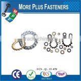 Taiwan Stainless Steel 18-8 Copper Brass Aluminum Brass External Toothed Lock Washer Countersunk Toothed Lock Washer