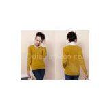 ladies V-neck Sweaters Basic Solid Color Pullover Fine Knit Long Sleeve