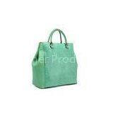 Green Elegance Genuine Leather Shopper Bag Stylish For leisure Activities