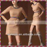 Beaded Woolen Dress Ladies Korean Dress New Fashion thumbnail-1