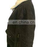 Factory OEM Padding Sherpa Collar Denim Jacket Women Wholesale thumbnail-5