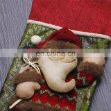 43CM Large 3D Green and Red High Quality Home Decoration Gift Christmas Stockings With Christmas Grass - Santa Claus thumbnail-3