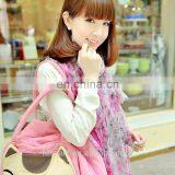 Environmental Printing Scarves Women's Flowers Shawl Deep Purple thumbnail-3