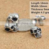 Hot!!! Antique Silver Big Hole 16*10mm Size Skull Beads for DIY