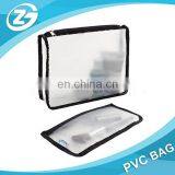 Waterproof Traspaent Logo Printed Polyester PVC Black Cosmetic Bag thumbnail-4