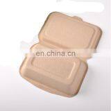 Wheat Straw Disposable Green Burger Meal Box Degradable Paper Lunch Box (600ml) thumbnail-2
