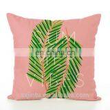 Pink 18 x 18 Inch Plants Linen Cotton Fabric Square Cushion Cover Throw Pillow Case thumbnail-3