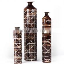 Japanese Style Modern Simple Hand Painted Modern Geometric Black Ceramic Vase Floor Vase for Home Decoration thumbnail-2