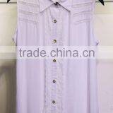 Lace Panel Elegant Artificial Cotton Top thumbnail-1