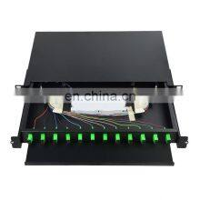 High Quality Drawer Type 12 Port 19' IDU IDF Rack Mount Black Cold Rolled Steel Racks & Enclosure,fiber Optic Patch Panel CN;ZHE thumbnail-2