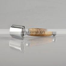 Classic Laser Custom New Design Butterfly Bamboo Handle Metal Eco-friendly Barber Double Edge Blades Shaving Safety Razor thumbnail-4