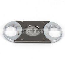 Wholesale High Quality Stainless Steel Double Blade Free Custom Logo Cigar Cutter thumbnail-3