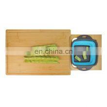 Expandable Bamboo Cutting Board With Containers Over The Sink Cutting Board For Kitchen thumbnail-1