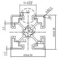 MK-10-4545L 4545 Black Anodized T Slot Aluminum Extrusion Profile for Workstation thumbnail-2