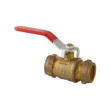 22mm Brass True Color Ball Valve Compression Ends Lever Handle Brass Valves thumbnail-2