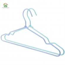 Non Slip Space Saving Fabric Braided Cord Wrapped Metal Wire Hangers With Rope Covered For Clothes thumbnail-1