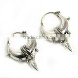 Antique Oxidized 925 Sterling Silver Earring thumbnail-1