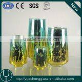 Handblown Metal Design Electroplating Painting Glass Hurricane Lantern Candle Holder thumbnail-2