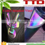 Glitter Heat Transfer Vinyl for Custom Design Clothing ,rainbow Reflective T-shirt Vinyl Flex Film
