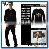 My Custom Sound Activated Plain Cotten Led Flashing t Shirt for Halloween Christmas Party, Cheap Led Flashing el Tee/t Shirts thumbnail-5
