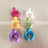 2016 HOT Sale Unbreakable Assorted Bright Colors Silicone glass clip