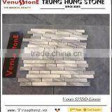 Line Grey Pure White Marble Polished Linear Splicing Mosaic Tile thumbnail-2
