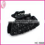 Russia Fashion Pure Black Crystal Hair Grips For Elegant Women thumbnail-1