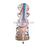 Sexy Women High Heel Pumps Sandals Pretty Rainbow Color Open Toe Strappy Lady Sandals thumbnail-3