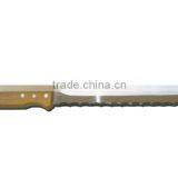 Mirror Polish 2CR13 Stainless Steel Oak Handle Insulation Knife 351548 thumbnail-2