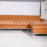 Modern Design Leather Florence Knoll Style Corner Sofa With Chaise Lounge thumbnail-1