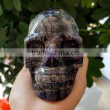 High Quality Purple Fluorite Crystal Skull Lifelike Purple Quartz Crystal Skull thumbnail-3