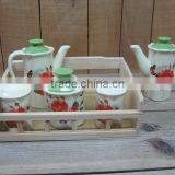 Ceramic Kitchen Condiment Cruet Set Oil Vinegar Pot & Salt Pepper Shaker & Sugar Jar Set